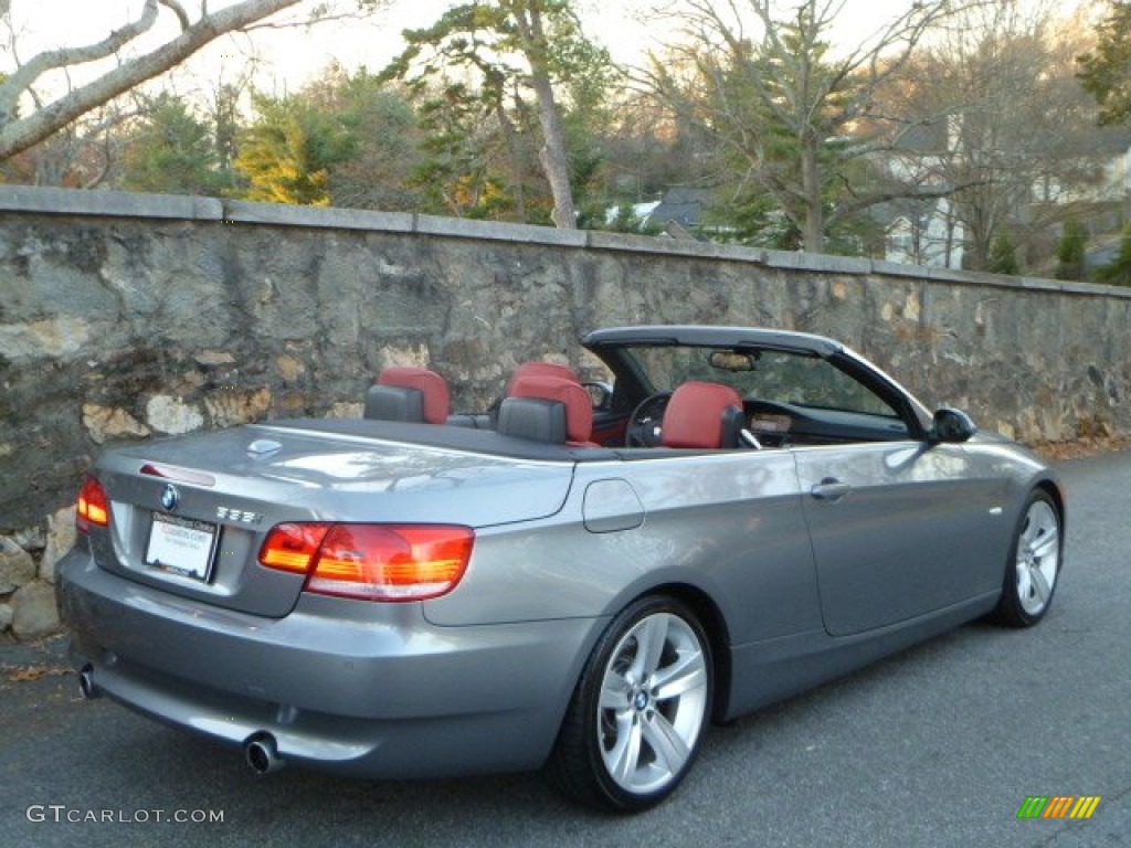 2007 3 Series 335i Convertible - Space Gray Metallic / Coral Red/Black photo #13