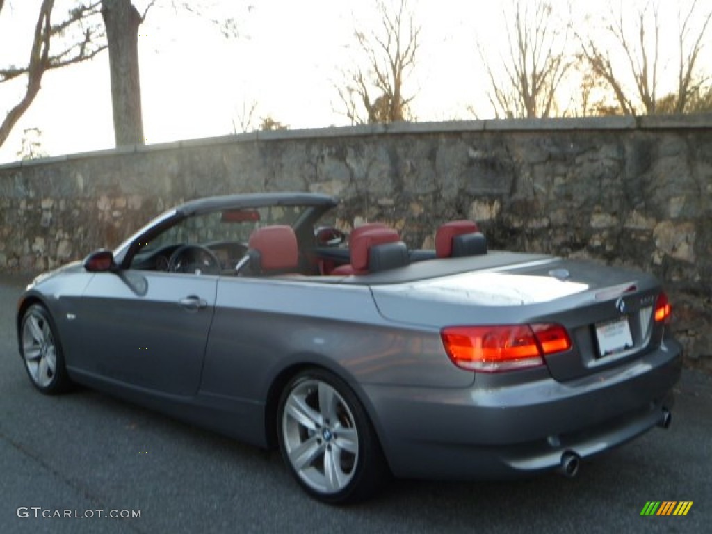 2007 3 Series 335i Convertible - Space Gray Metallic / Coral Red/Black photo #17