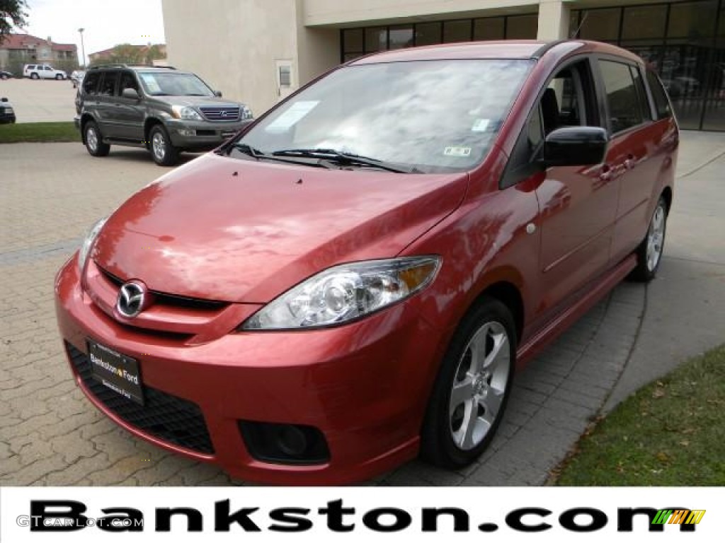 2006 MAZDA5 Sport - Cardinal Red Mica / Black photo #1