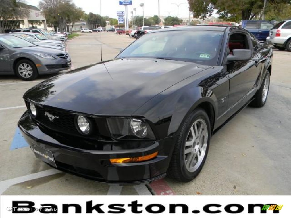 2005 Mustang GT Premium Coupe - Black / Red Leather photo #1