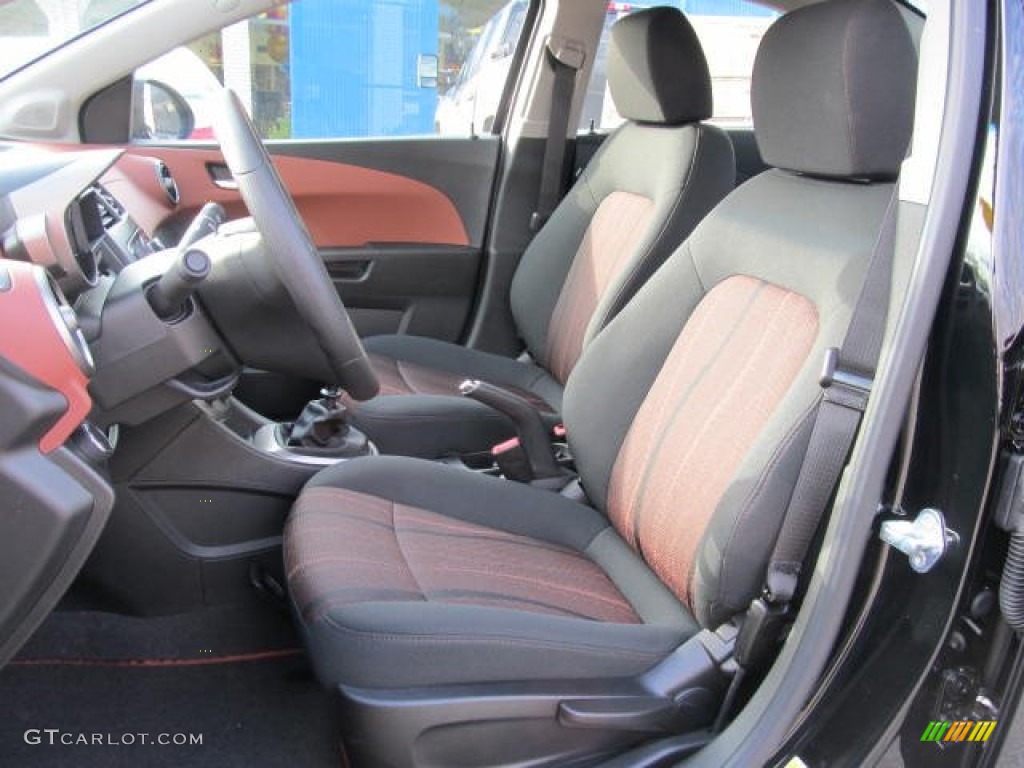 Jet Black/Brick Interior 2012 Chevrolet Sonic LT Sedan Photo #57336102