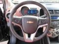 Jet Black/Brick 2012 Chevrolet Sonic LT Sedan Steering Wheel