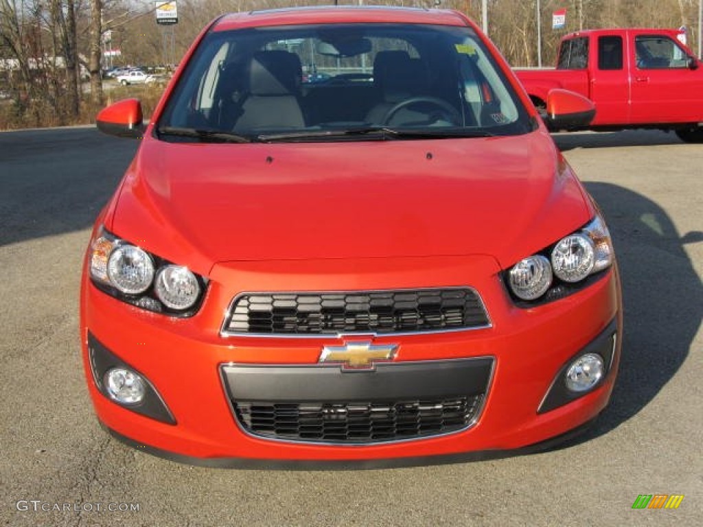 Inferno Orange Metallic 2012 Chevrolet Sonic LT Hatch Exterior Photo #57336207