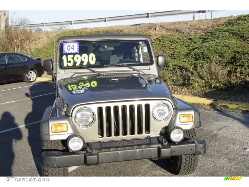 2004 Wrangler Sport 4x4 - Light Khaki Metallic / Dark Slate Gray photo #2
