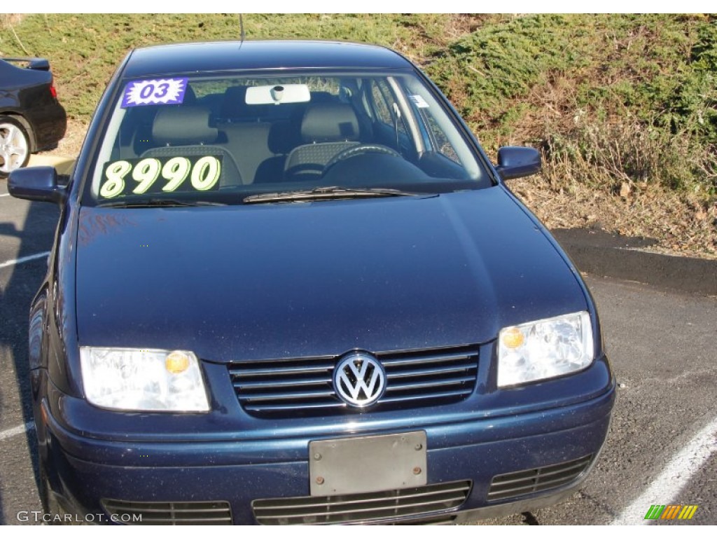 2003 Jetta GL 1.8T Sedan - Galactic Blue Metallic / Black photo #2