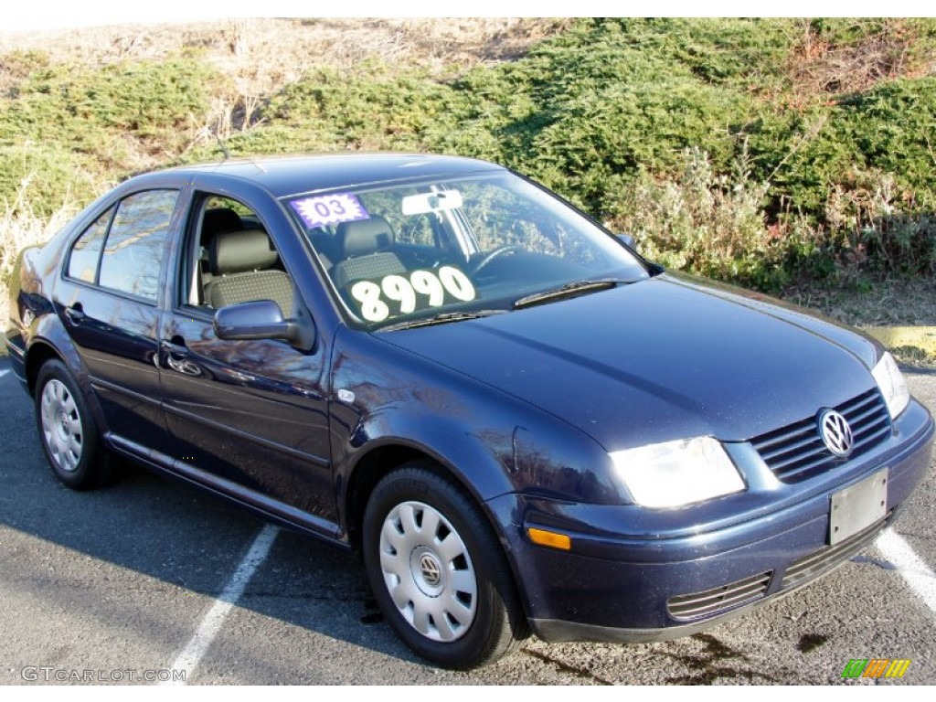 2003 Jetta GL 1.8T Sedan - Galactic Blue Metallic / Black photo #3