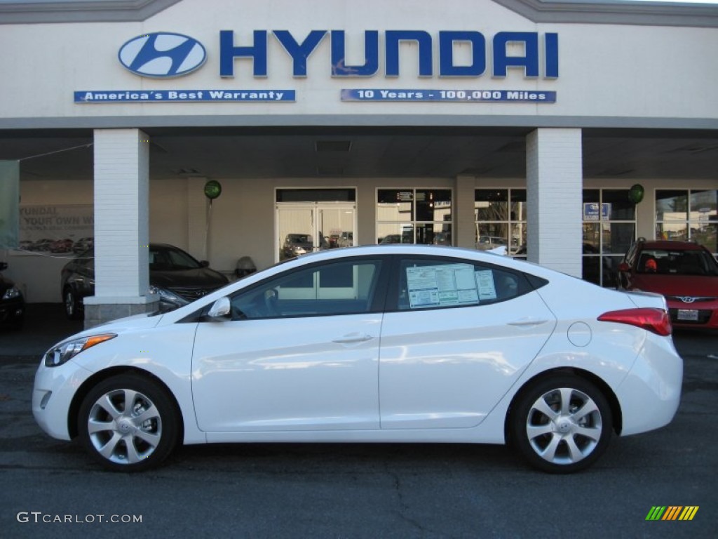 2012 Elantra Limited - Shimmering White / Beige photo #1