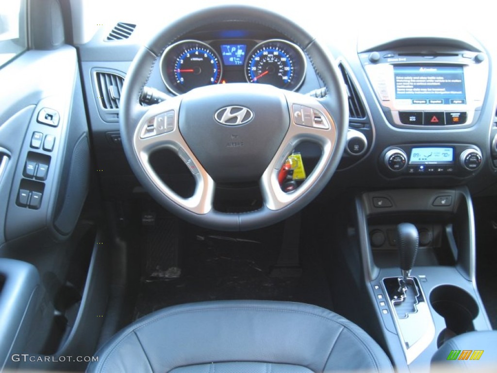 2012 Hyundai Tucson Limited AWD Black Dashboard Photo #57340588