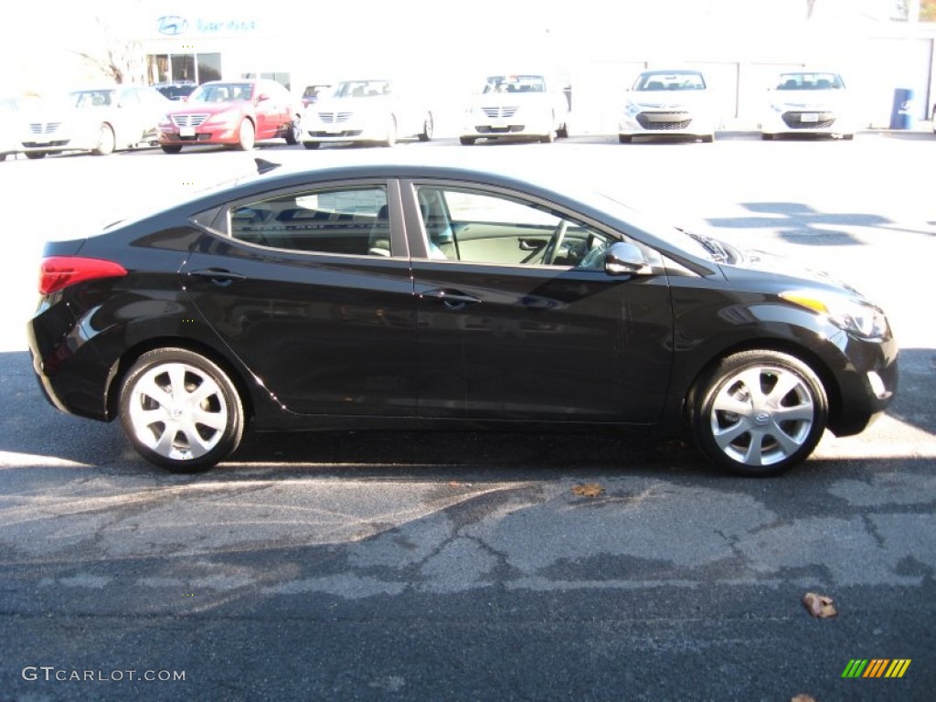 2012 Elantra Limited - Black Noir Pearl / Gray photo #5