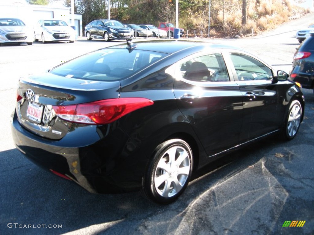 2012 Elantra Limited - Black Noir Pearl / Gray photo #6