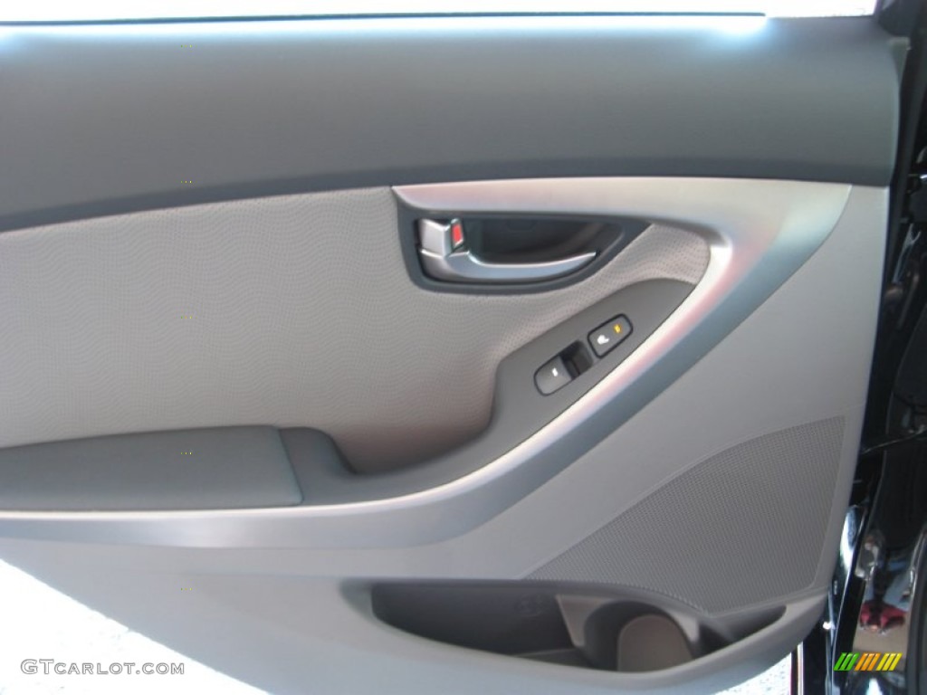 2012 Elantra Limited - Black Noir Pearl / Gray photo #18