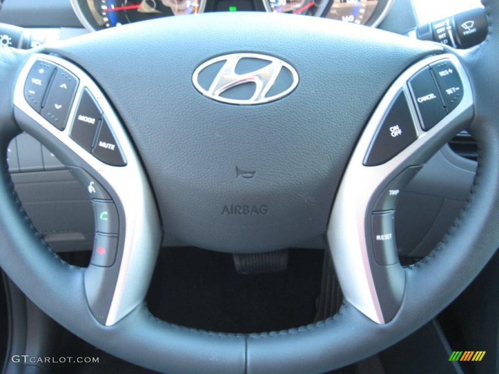 2012 Elantra Limited - Black Noir Pearl / Gray photo #27