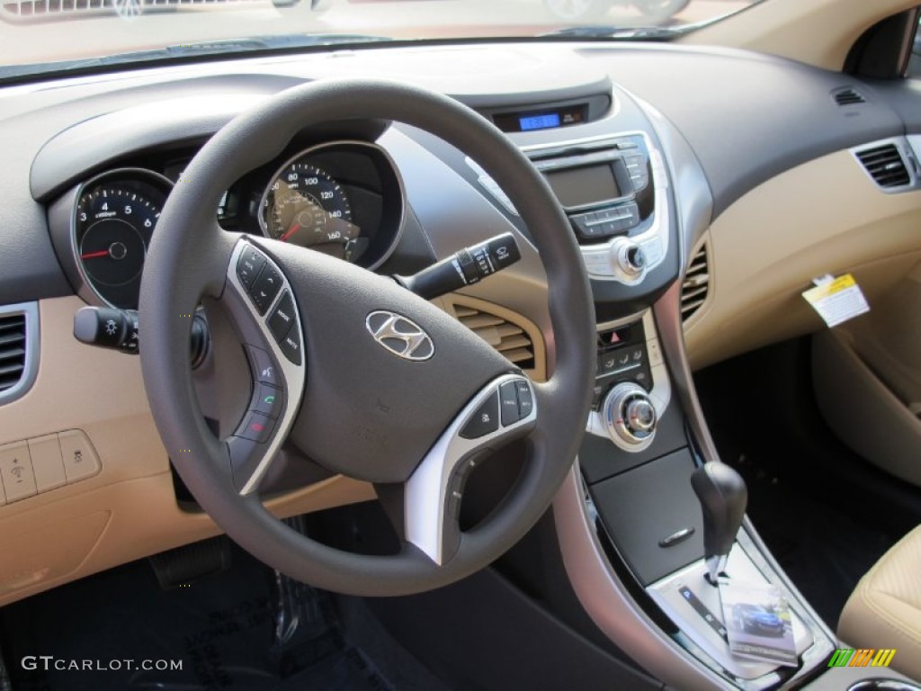 2012 Elantra GLS - Shimmering White / Beige photo #6
