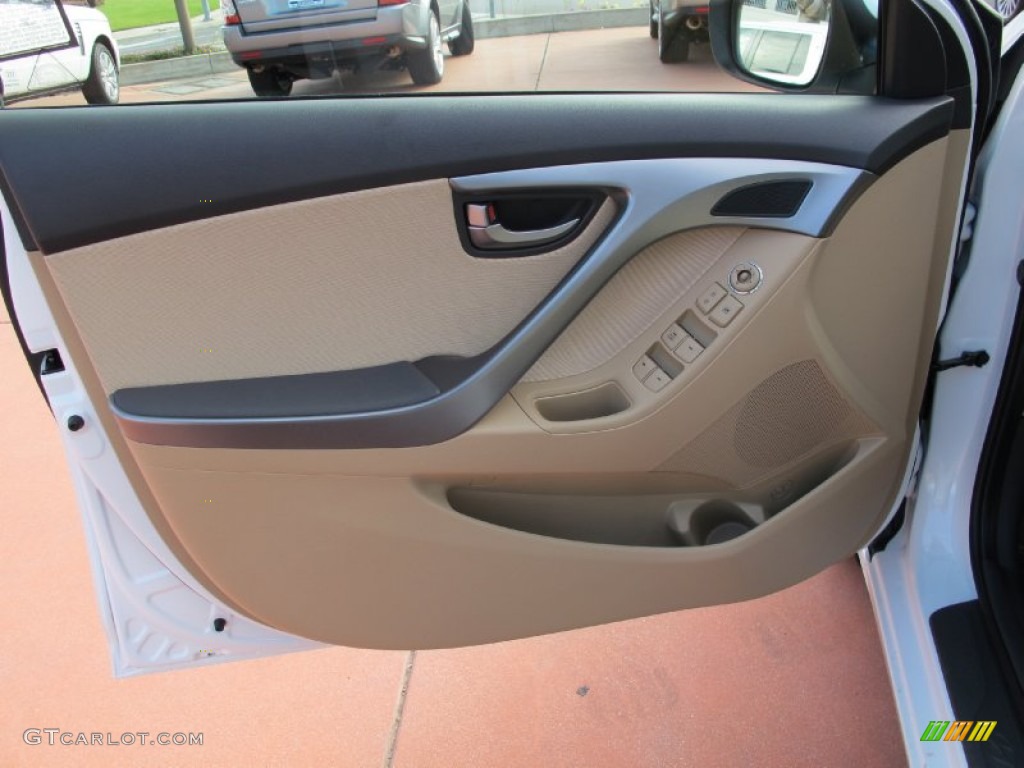 2012 Elantra GLS - Shimmering White / Beige photo #7