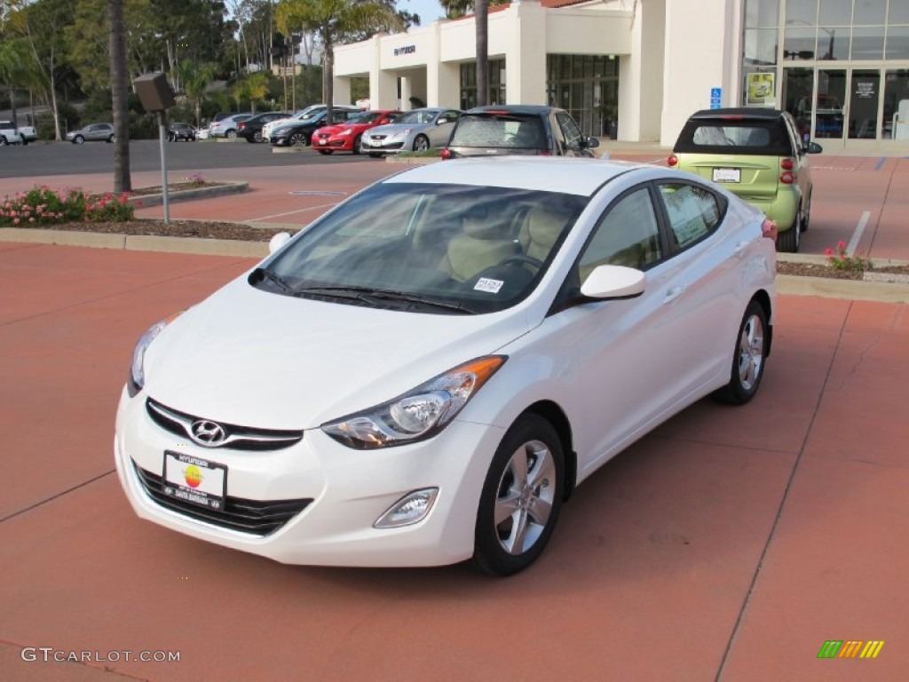 2012 Elantra GLS - Shimmering White / Beige photo #8