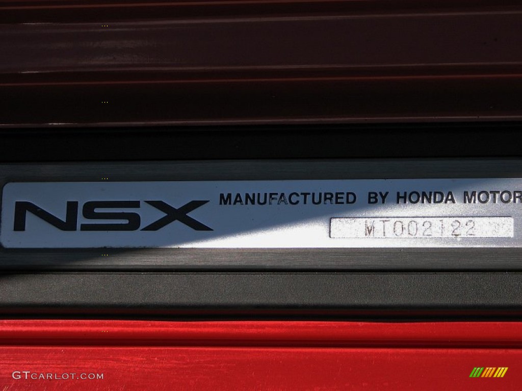 1991 Acura NSX Standard NSX Model Info Tag Photo #57342724