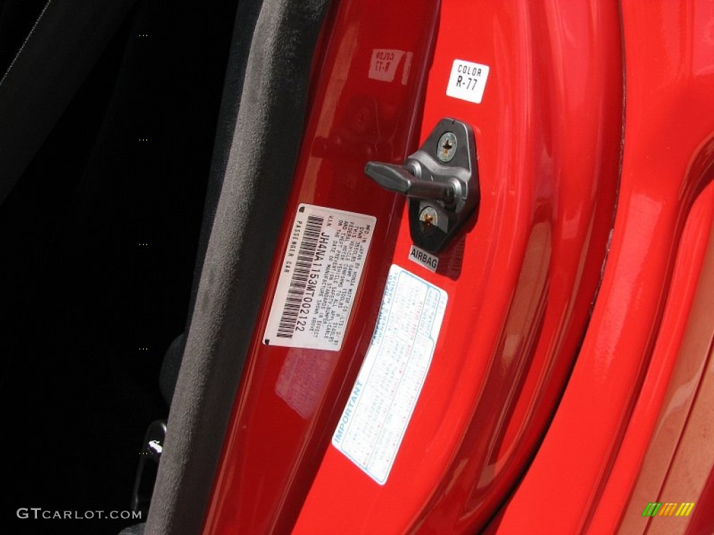 1991 NSX Color Code R-77 for Formula Red Photo #57342772