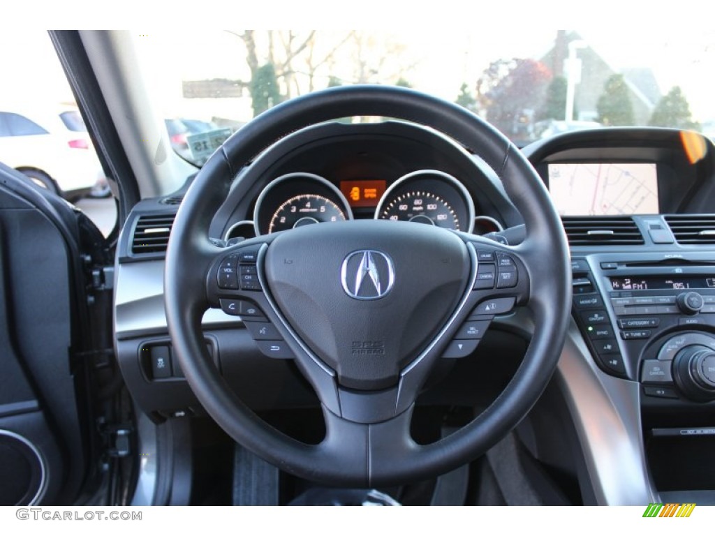 2011 Acura TL 3.5 Technology Ebony Black Steering Wheel Photo #57343398