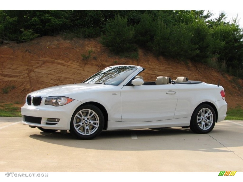 2009 1 Series 128i Convertible - Alpine White / Savanna Beige/Black Boston Leather photo #4
