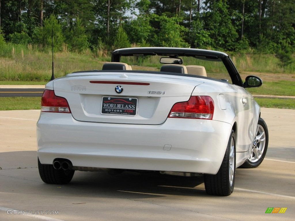 2009 1 Series 128i Convertible - Alpine White / Savanna Beige/Black Boston Leather photo #6