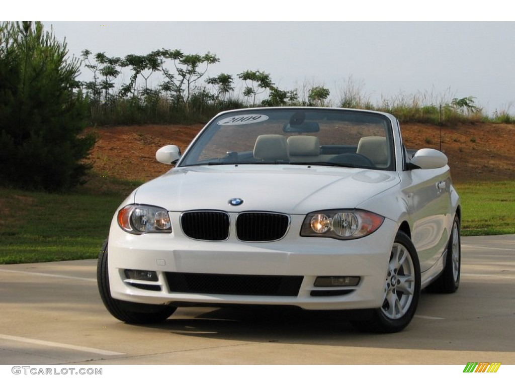 2009 1 Series 128i Convertible - Alpine White / Savanna Beige/Black Boston Leather photo #34