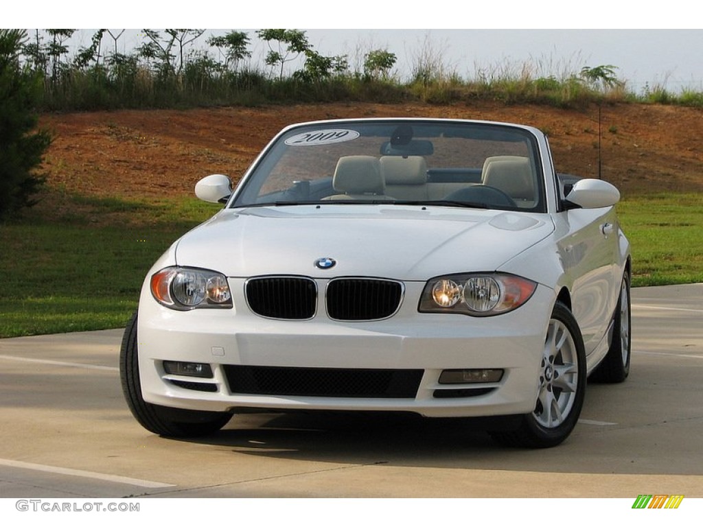 2009 1 Series 128i Convertible - Alpine White / Savanna Beige/Black Boston Leather photo #40