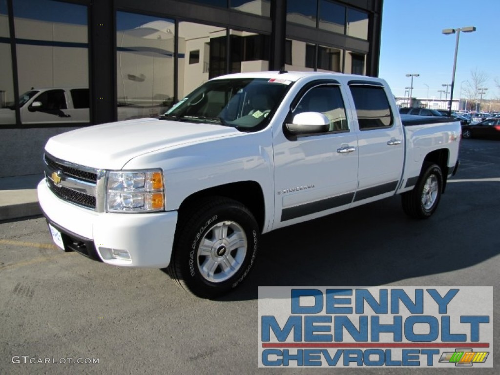 2007 Silverado 1500 LT Crew Cab 4x4 - Summit White / Light Titanium/Dark Titanium Gray photo #1