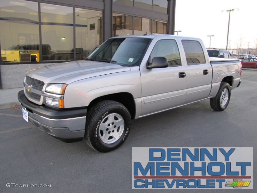 2005 Silverado 1500 LS Crew Cab 4x4 - Silver Birch Metallic / Medium Gray photo #1