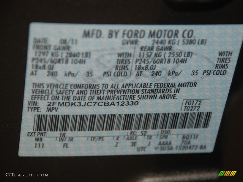 2012 Edge Color Code TK for Mineral Grey Metallic Photo #57356309