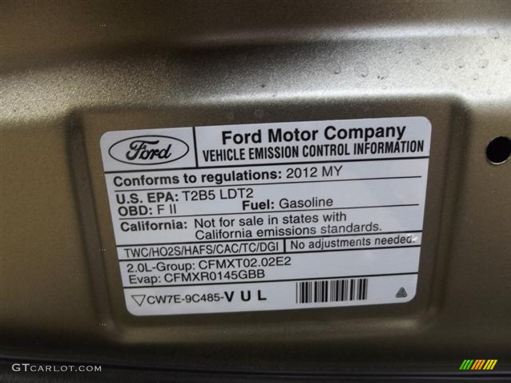 2012 Ford Edge Limited EcoBoost Emission Control Information Photo #57356501