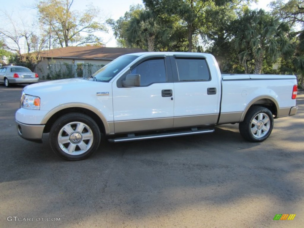 2006 F150 Lariat SuperCrew - Oxford White / Tan photo #2