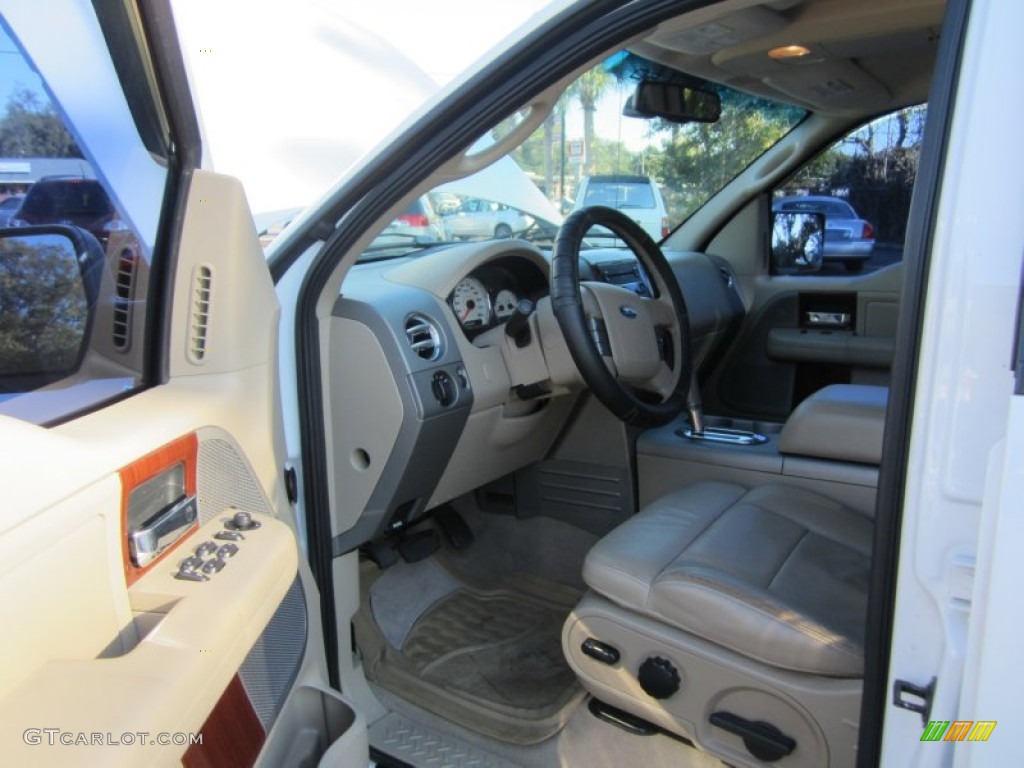 2006 F150 Lariat SuperCrew - Oxford White / Tan photo #6