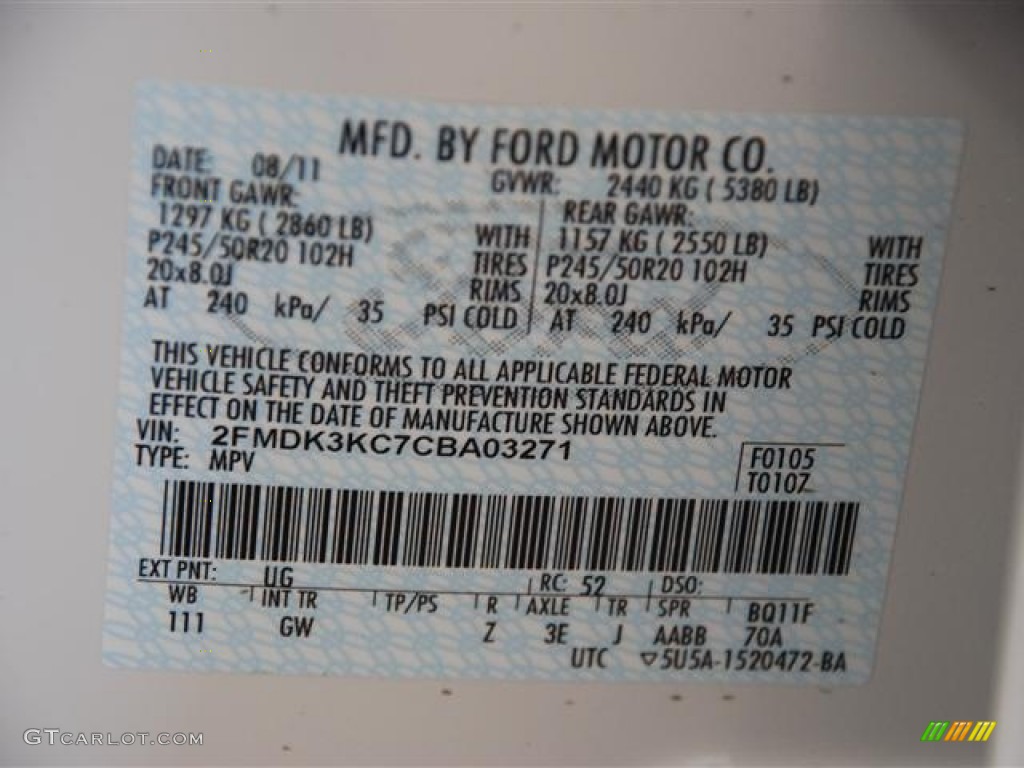 2012 Edge Limited - White Platinum Metallic Tri-Coat / Charcoal Black photo #23