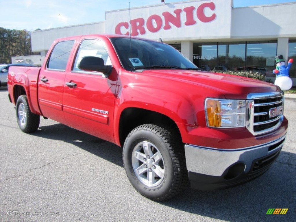2012 Sierra 1500 SLE Crew Cab 4x4 - Fire Red / Cocoa/Light Cashmere photo #1