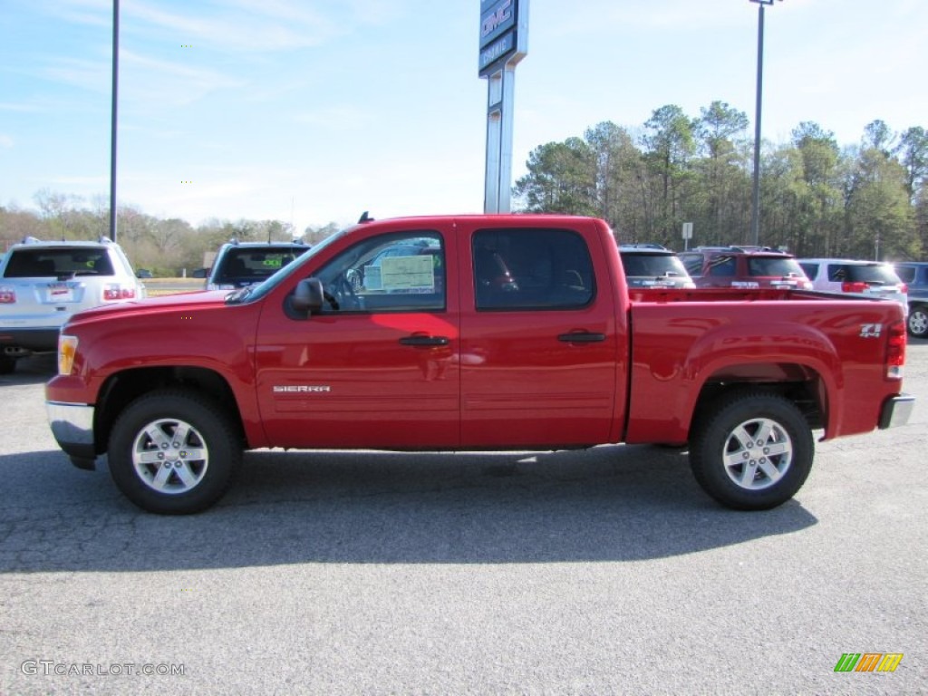 2012 Sierra 1500 SLE Crew Cab 4x4 - Fire Red / Cocoa/Light Cashmere photo #4