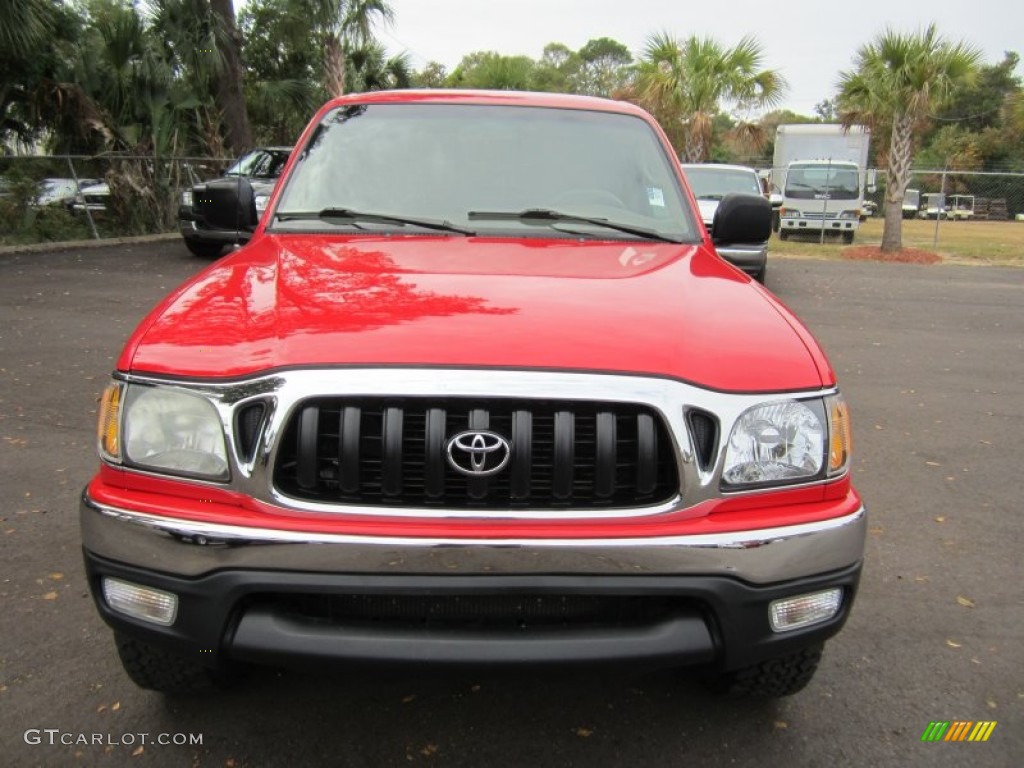 2004 Tacoma V6 PreRunner TRD Double Cab - Radiant Red / Oak photo #1