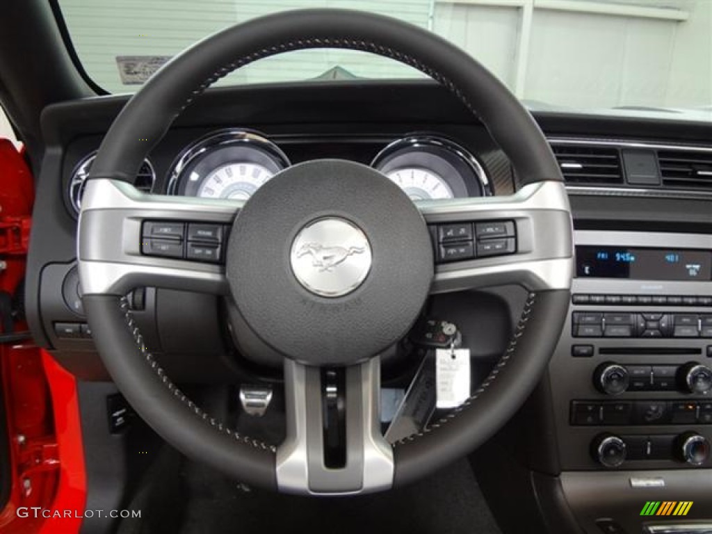 2012 Ford Mustang C/S California Special Convertible Charcoal Black/Carbon Black Steering Wheel Photo #57363753