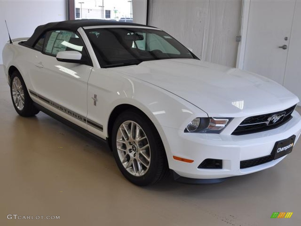 2012 Mustang V6 Premium Convertible - Performance White / Saddle photo #1