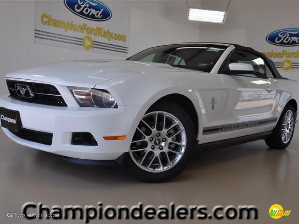 2012 Mustang V6 Premium Convertible - Performance White / Saddle photo #3