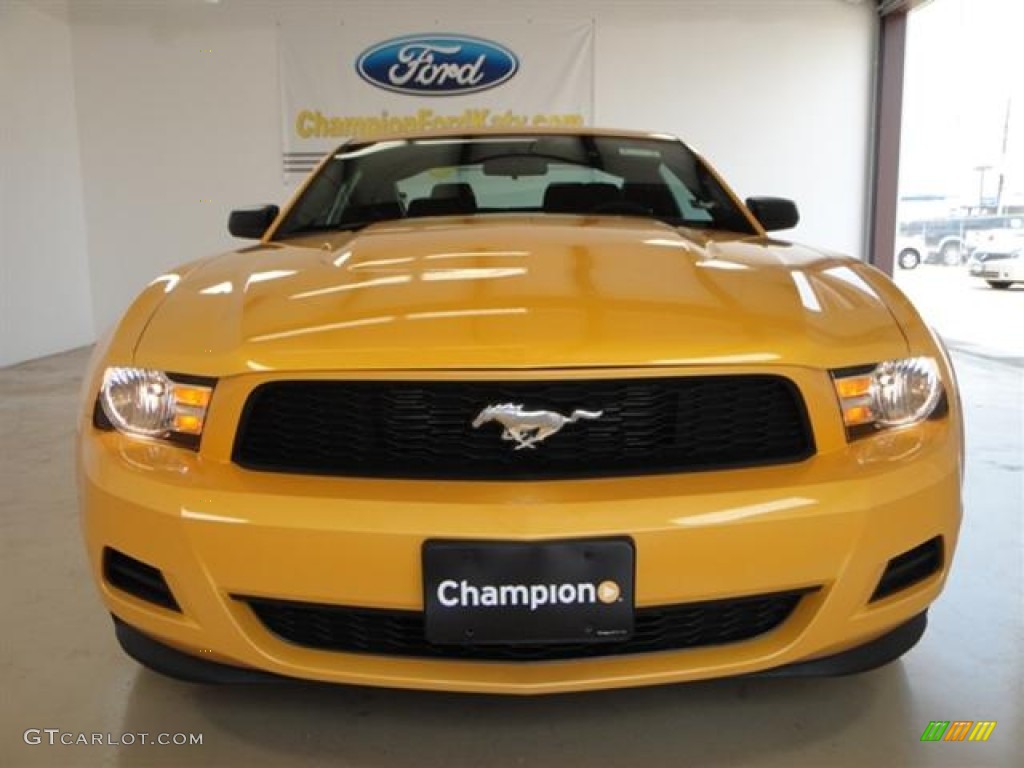 2012 Mustang V6 Coupe - Yellow Blaze Metallic Tri-Coat / Charcoal Black photo #2