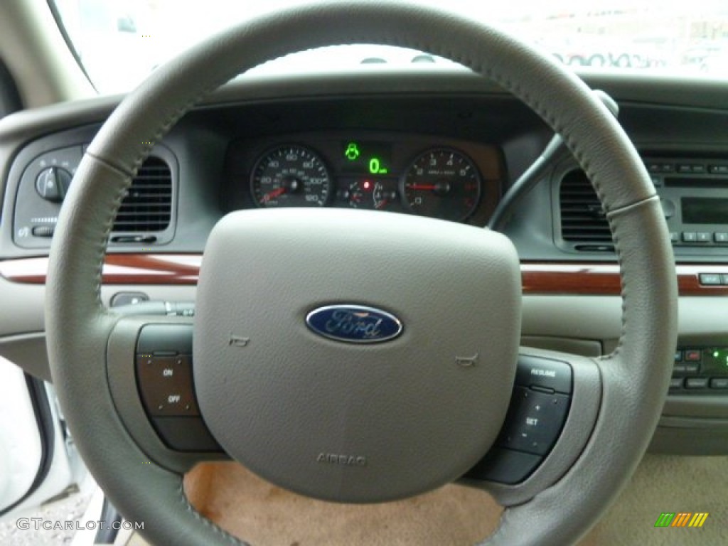 2011 Ford Crown Victoria LX Medium Light Stone Steering Wheel Photo #57364862