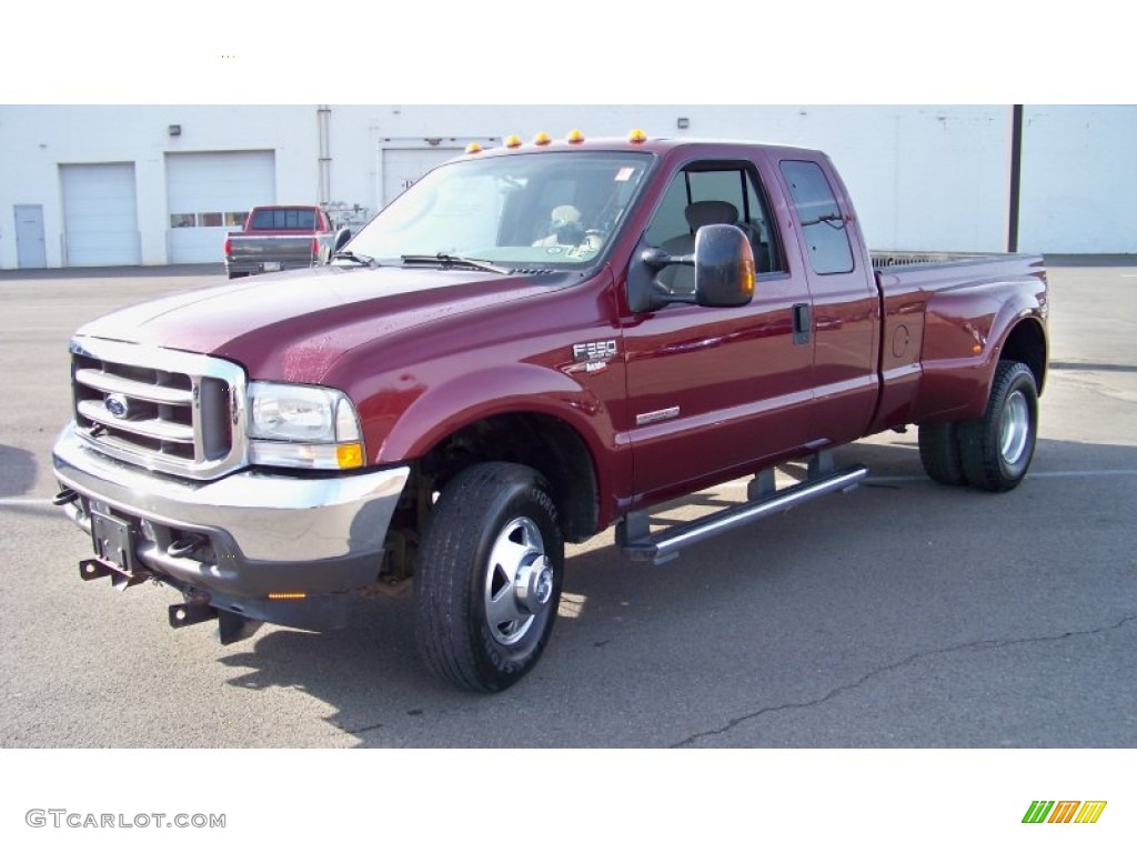 2004 F350 Super Duty XLT SuperCab 4x4 Dually - Dark Toreador Red Metallic / Medium Flint photo #1