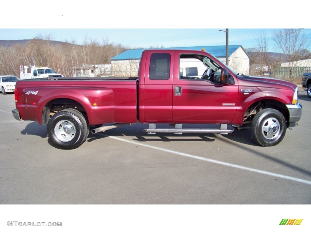 Dark Toreador Red Metallic 2004 Ford F350 Super Duty XLT SuperCab 4x4 Dually Exterior Photo #57369107