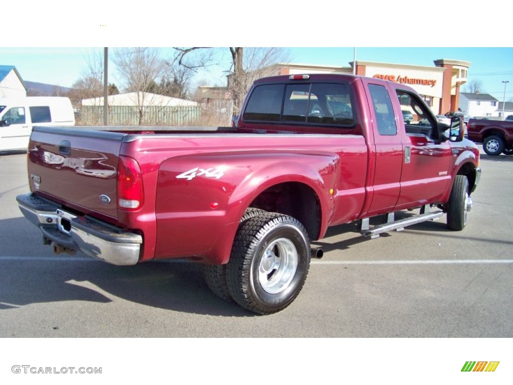 Dark Toreador Red Metallic 2004 Ford F350 Super Duty XLT SuperCab 4x4 Dually Exterior Photo #57369116