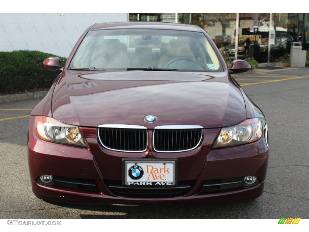 2008 3 Series 328i Sedan - Barbera Red Metallic / Beige photo #2