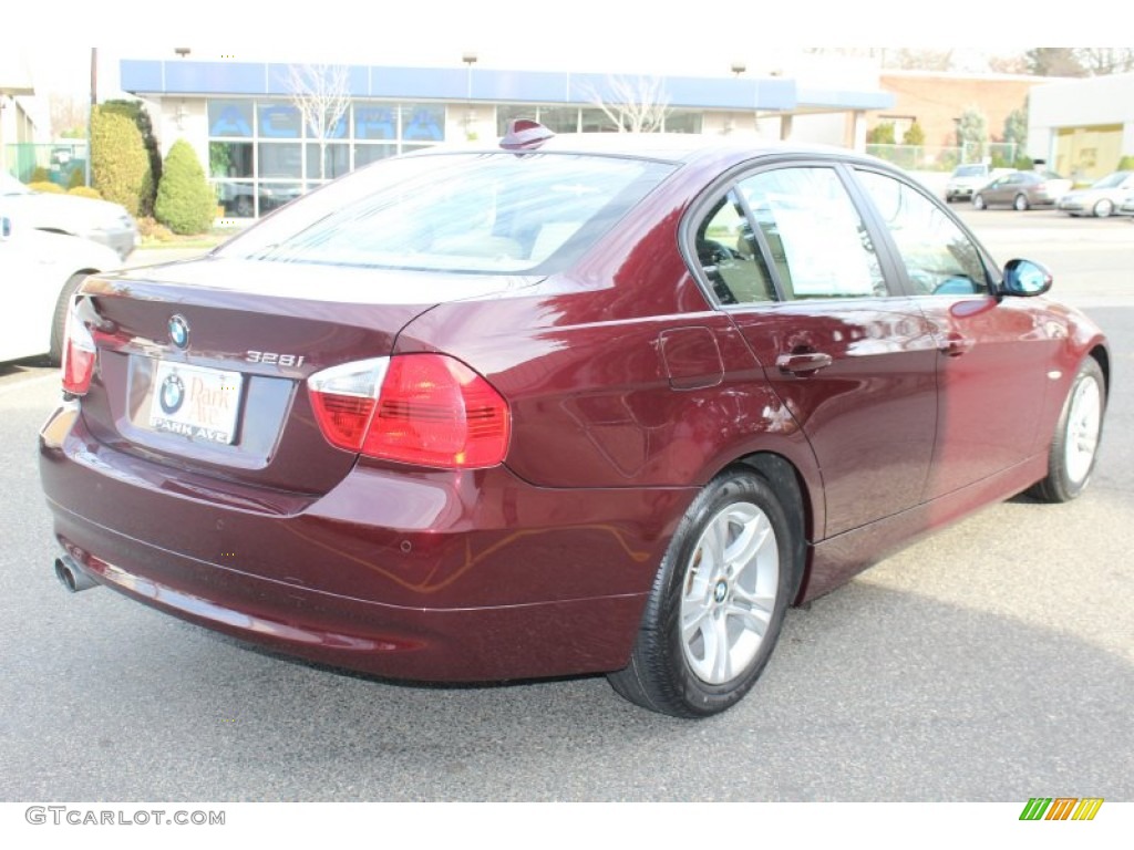 2008 3 Series 328i Sedan - Barbera Red Metallic / Beige photo #5