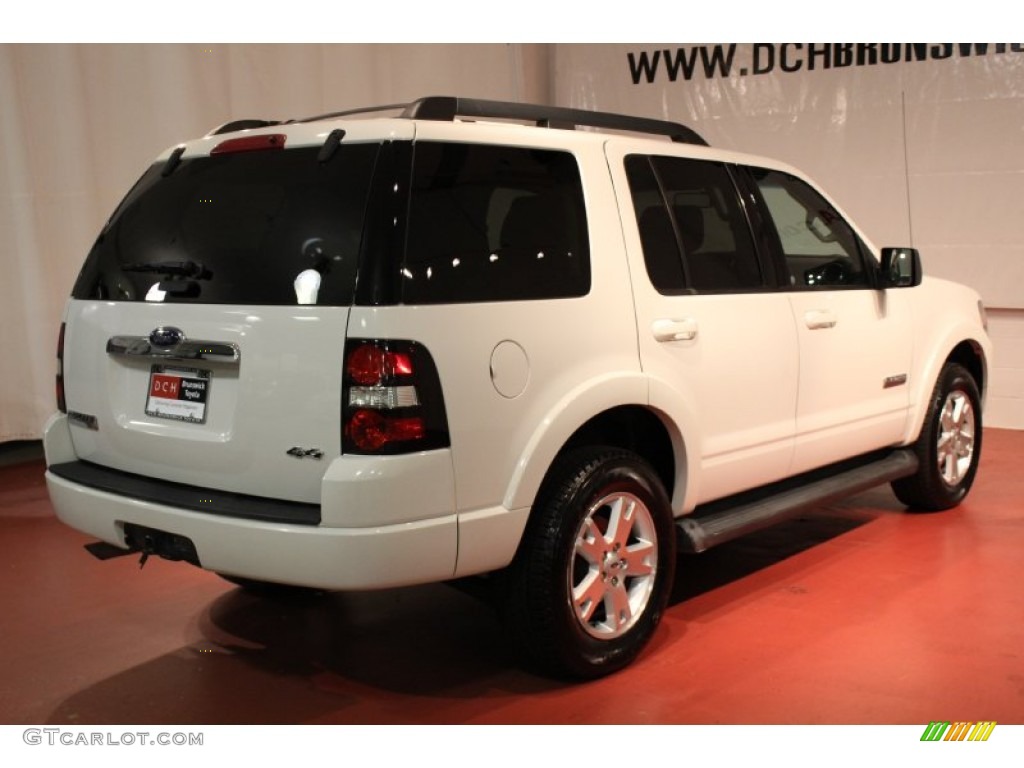 2008 Explorer XLT 4x4 - White Suede / Black/Stone photo #5