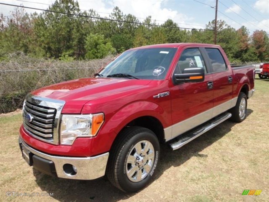 2011 F150 XLT SuperCrew - Red Candy Metallic / Steel Gray photo #3