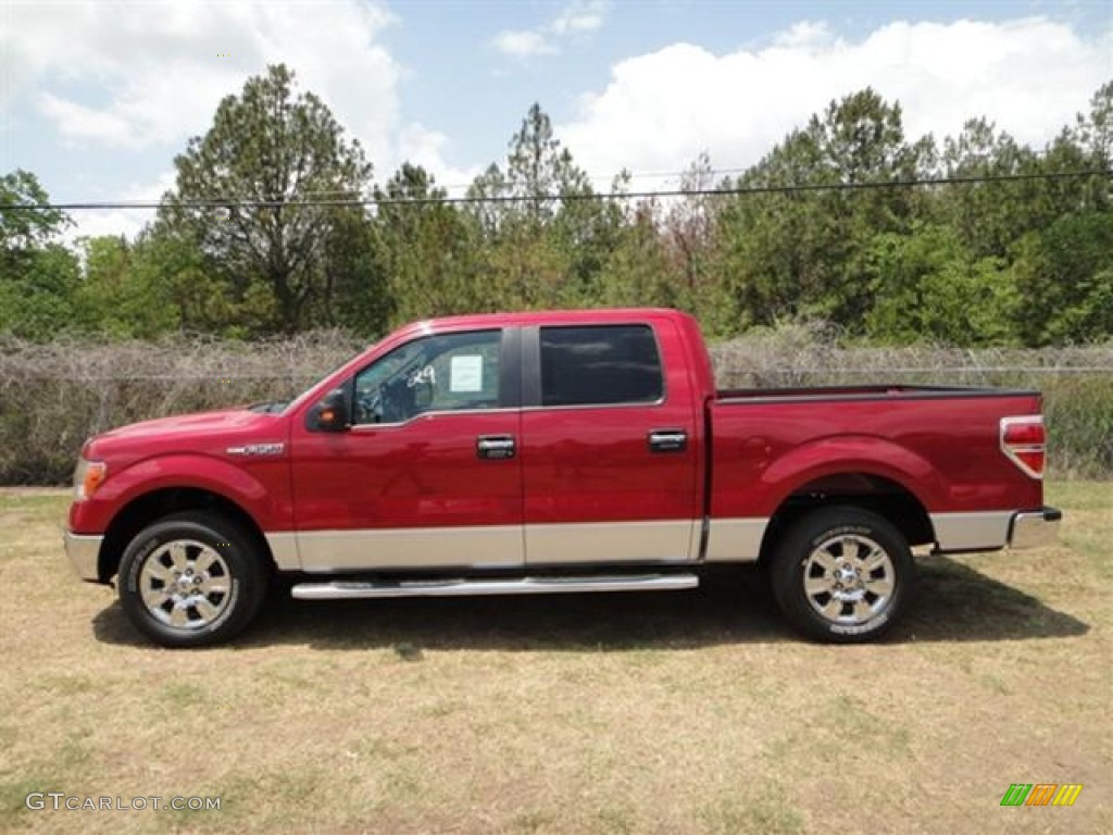 2011 F150 XLT SuperCrew - Red Candy Metallic / Steel Gray photo #4