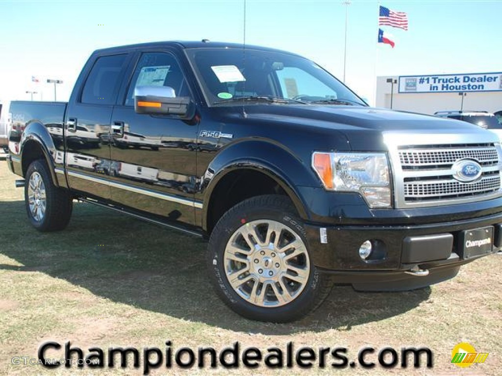 2011 F150 Platinum SuperCrew 4x4 - Ebony Black / Sienna Brown/Black photo #1